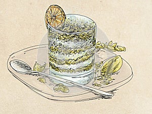 Caipirinhas,glasses with drinks