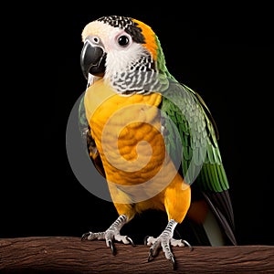 Caique Parrot Isolated On White Background - Full Body