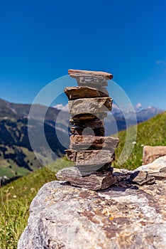 Cairn on the Lenzerheide Rothorn in the Alps - 1