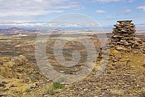 Cairn in the McCullough Peaks badlands