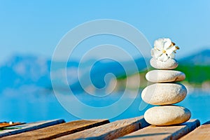 A cairn on the pier