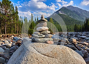 Cairn. Pyramid of stones