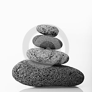 Cairn of smooth stones.