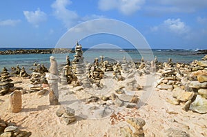 Cairn Stone Stacks at Baby Beach