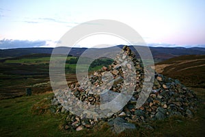 Cairn Stones Scotland. Scottish Highlands.