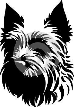 Cairn Terrier Black Silhouette Generative Ai