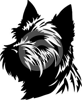 Cairn Terrier Black Silhouette Generative Ai