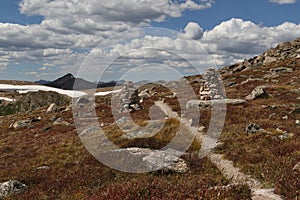 Cairns marking the North Inlet Trail, Rocky Mountain National Park, Colorado