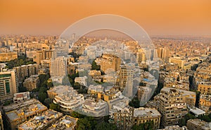 Cairo from above. Top view over the buildings from capital of Egypt country