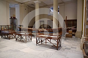 Ancient Egyptian exhibits from in museum of Egyptian antiquities in Cairo