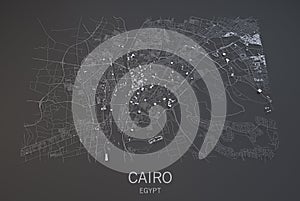 Cairo map, Egypt, satellite view photo