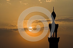 Cairo Mosque Minaret at Dusk photo