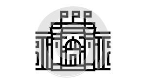 cairo museum line icon animation