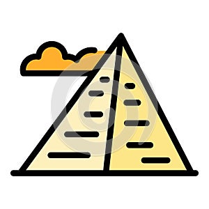 Cairo pyramid icon vector flat