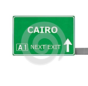 CAIRO road sign isolated on white