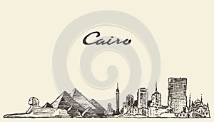 Cairo skyline Egypt illustration drawn sketch