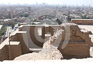 Cairo View from the Citadel. Close to The Mohammad Ali Mosque at Cairo Citadel, Egypt photo