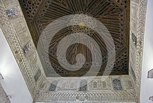 Caisson ceiling in Alcazar of Seville, Spain