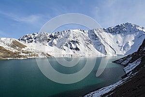 Cajon del Maipo canyon in Embalse El Yeso. Los Andes, Chile photo