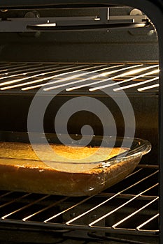 Corn Cake in Open Oven