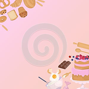 Cake and bakery baked goods banner