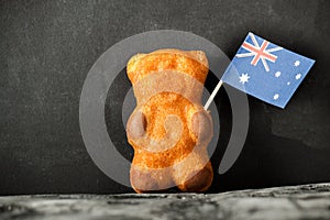 Cake bear and australia flag.