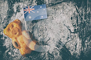 Cake bear and australia flag.