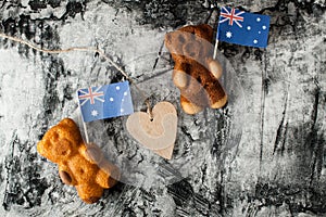 Cake bear and australia flag.