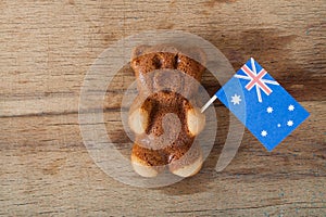 Cake bear and australia flag.