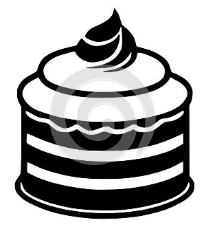 cake birthday dessert icon in solid style