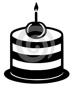 cake birthday dessert icon in solid style