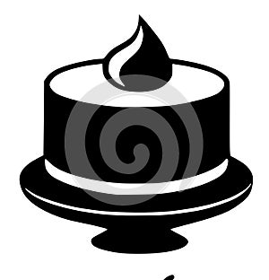 cake birthday dessert icon in solid style