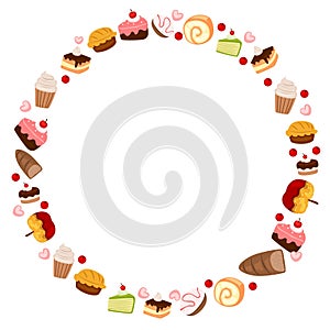 cake and bread circle border