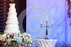 Cake and Candle in the Wedding