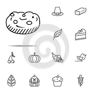 Cake, cookie, dessert icon. Thanksgiving day icons universal set for web and mobile