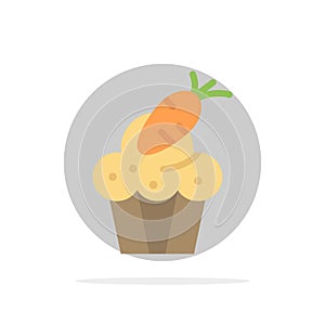 Cake, Cup, Food, Easter, Carrot Abstract Circle Background Flat color Icon