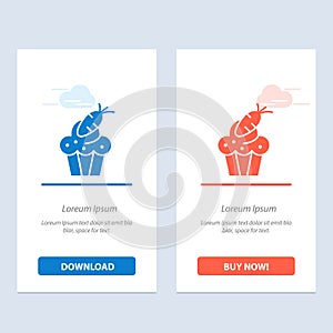 Cake, Cup, Food, Easter, Carrot  Blue and Red Download and Buy Now web Widget Card Template