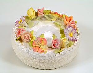 Cake decorated with flowers