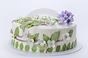 Cake decorated with sugar flowers