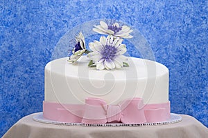Cake decorated with sugar flowers