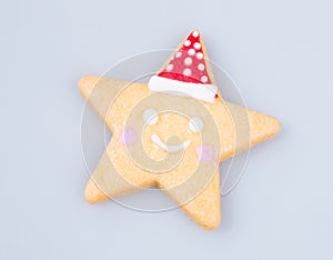 cake decoration or star shape christmas cookies on background.