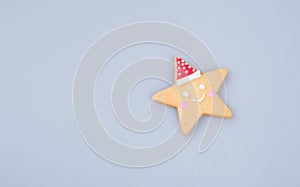 cake decoration or star shape christmas cookies on background.