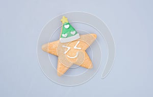 cake decoration or star shape christmas cookies on background.