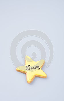 cake decoration or star shape christmas cookies on background.