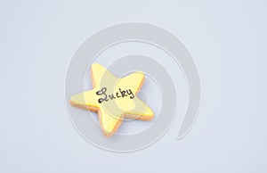 cake decoration or star shape christmas cookies on background.