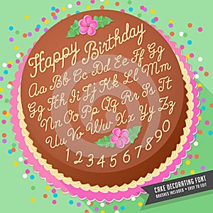 Cake decorator icing font