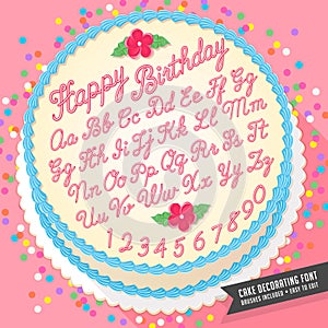 Cake decorator icing font