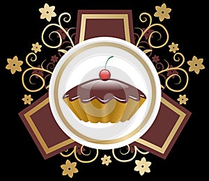 Cake emblem vector