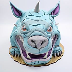 Dragon Cake: A Cartoon Realism Masterpiece With Caninecore Vibes photo