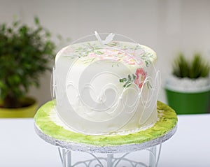 Cake with flowers